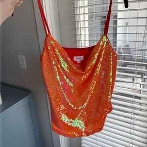 Song of Style Red Sequin Camisole